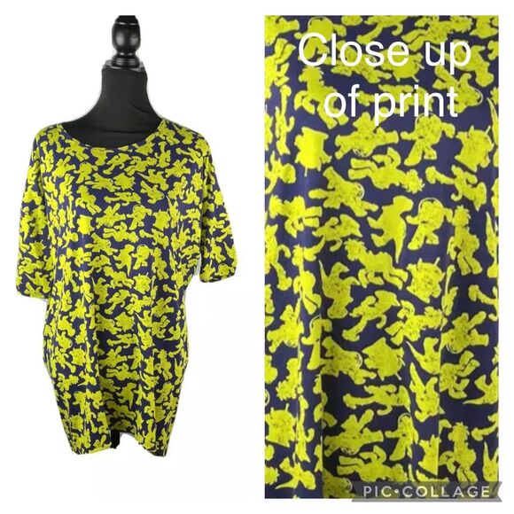Lularoe Disney Medium Irma Tunic Top Toy Story Teacher Dinosaur Neon NWT - Picture 1 of 11